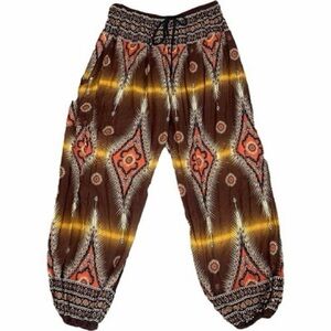 EARTHBOUND Brown and Orange Patterned Joggers